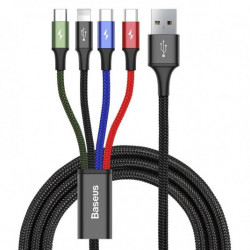Cablu USB BASEUS Fast 4în1 Lightning / Micro 3,5A 1,2 m negru