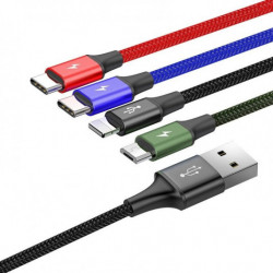 Cablu USB BASEUS Fast 4în1 Lightning / Micro 3,5A 1,2 m negru