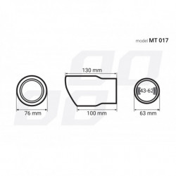 Vârf tub eșapament (Ø tub eșapament până la 62mm) MT 017 BLC