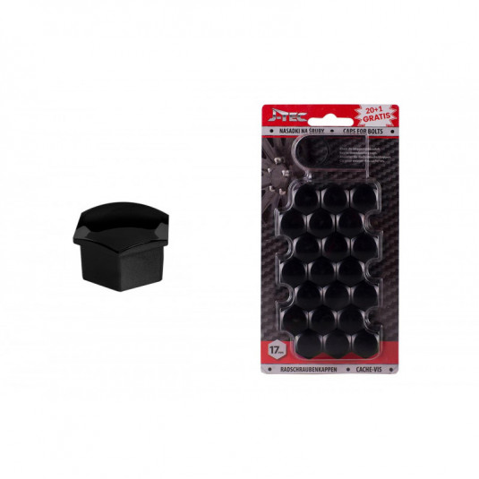 Set de capace pentru șuruburi roți 17 mm - negre