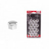 Set de capace decorative pentru șuruburi și piuliţe. Protejează șuruburile și piuliţele împotriva coroziunii și îmbunătățesc proprietățile estetice ale roții. Ambalajul conține 20 bucăți de capace plus extractor. Material plastic.