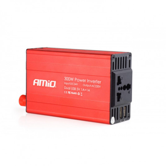 Convertor tensiune AMiO 24V/230V 300W/600W 2xUSB PI04