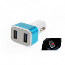 Încărcător auto pentru telefon mobil cu 2xUSB + tester tensiune acumulator TEST-04