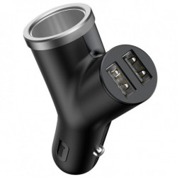 Încărcător auto BASEUS Y Tip 2xUSB 3,4A 40W negru