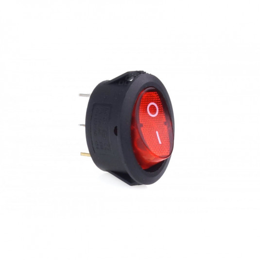Întrerupător basculant rotund cu iluminare roșie 12/230V - BU01