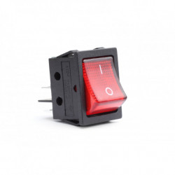 Întrerupător basculant pătrat cu iluminare roșie 12/230V - BU02