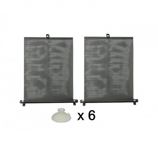 Rulouri pentru geamuri laterale negre 2x45cm - model punctat