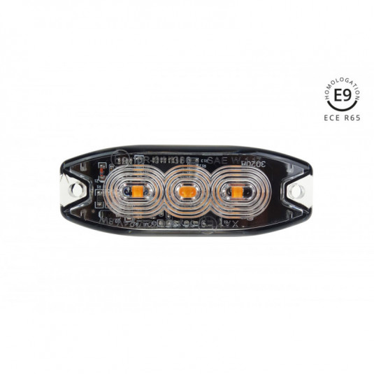 Iluminare de avertizare portocalie 3x3W LED R65 R10 12/24V IP67