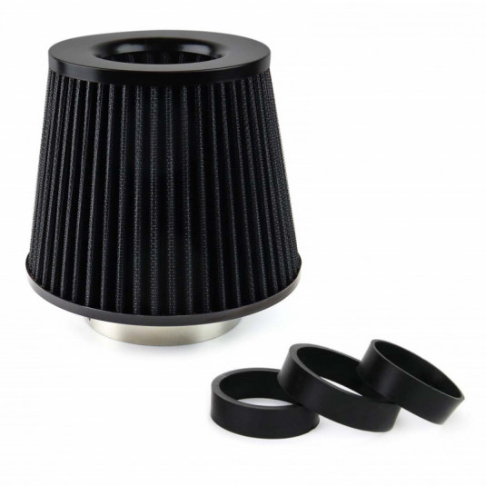 Filtru de aer conic negru + 3 adaptoare