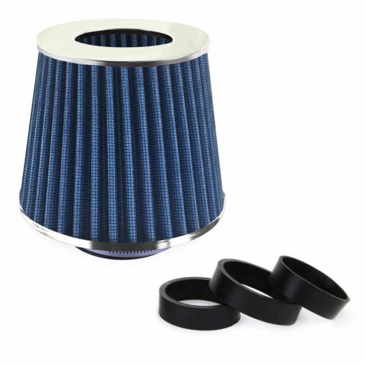 Filtru de aer conic Albastru + 3 adaptoare