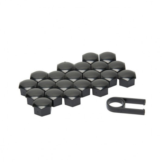 Acoperitoare șuruburi 19mm negre 21buc