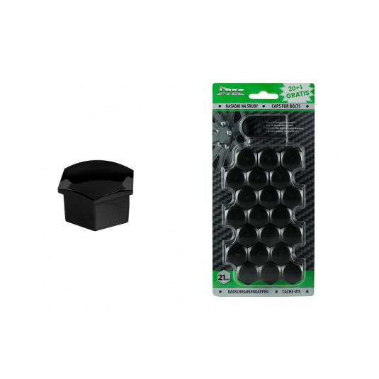 Set capacele pentru suruburi roti 21 mm - negru
