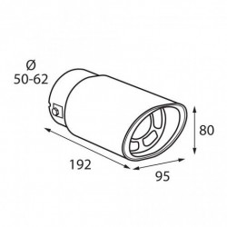 Vârf de eșapament (Ø eșapament până la 62mm) TS-03
