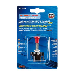 Comutator pârghie 12 V 10 A roșu