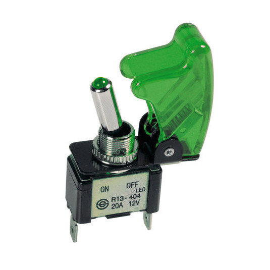 Întrerupător pârghie 12 V 20 A verde