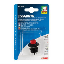 Întrerupător cu buton roșu, 12/24 V 10 A