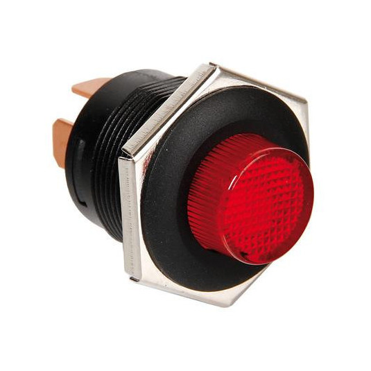 Întrerupător cu buton cu indicator LED, roșu, 12/24 V