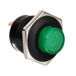 Întrerupător cu buton și indicator LED, verde, 12/24 V