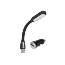 Lumina LED flexibila + reducator USB 12/24V 1000mA neagra