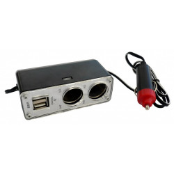 Priză multiaplug pentru aprindere 2+2 USB cu cablu 12/24 V