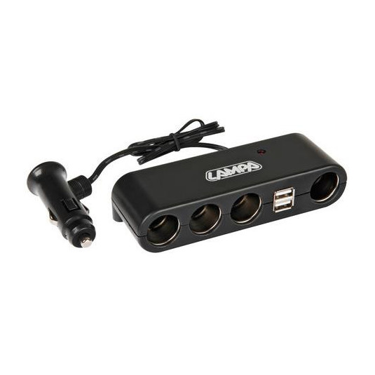Priză multi cuplă de aprindere 4+2 USB cu cablu 60 cm 12/24 V
