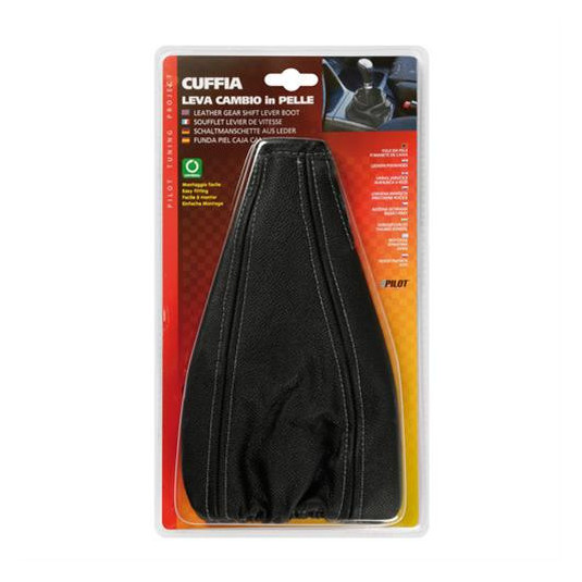 Husă pârghie de viteze piele cu cusătură gri