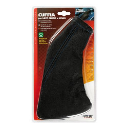 Husă pentru manetă frânei de mână din piele cu cusături albastre