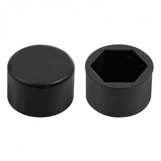 Capace din silicon pentru șuruburi negre 20buc 17mm
