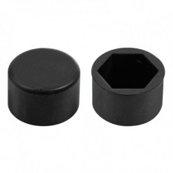 Capace din silicon pentru șuruburi negre 20buc 17mm