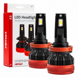 Becuri LED pentru iluminarea principală H8/H9/H11 X3 Series AMiO (+canbus)