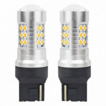 Becuri LED CANBUS 3030 24SMD T20 7440 WY21W Portocaliu 12V/24V 2buc