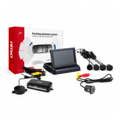Asistenți de parcare TFT02 4,3" cu camera HD-308-LED cu 4 senzori, negru
