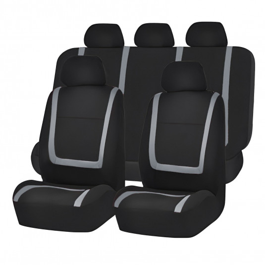 Set huse scaune gri - negru 9buc