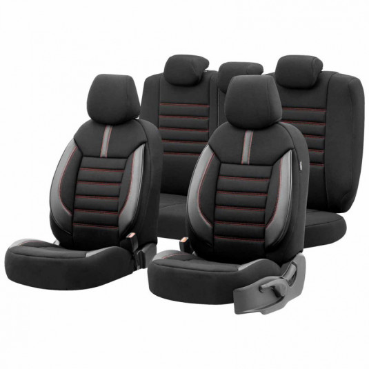 Set huse auto OTOM LIMITED 101 BLACK/RED 3-ZIP