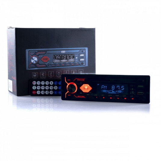 Radio auto 1 DIN USB micro SD BT - roșu