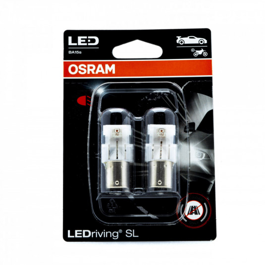 Bec LED P21W Osram LEDriving rosu 12V