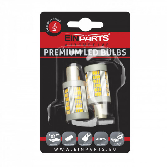 Bec LED P21W (135 x SMD 4014) portocaliu canbus
