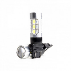 Bec LED P27/7W (22 x SMD 5730) 6000k/portocaliu canbus drl+ blinkr