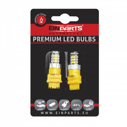 Bec LED P27W (30 x SMD 3020) portocaliu canbus