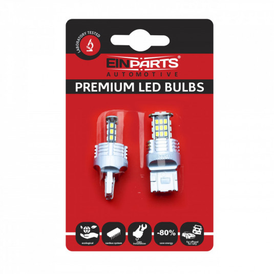 Bec LED W21/5W (30 x SMD 3020) 6000k canbus 7443ck