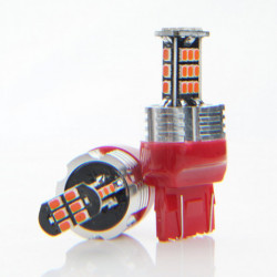 Bec LED W21/5W (30 x SMD 3020) roșu canbus 7443ck 12/24V