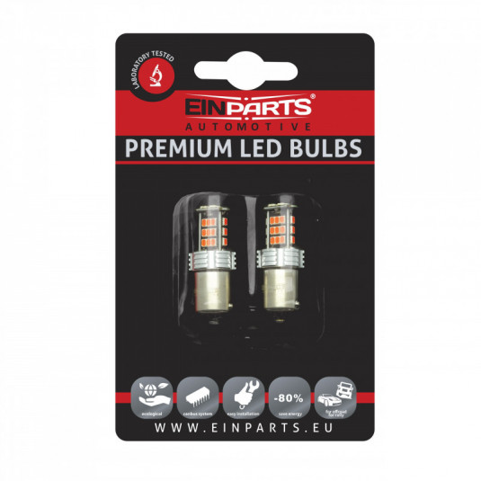 Bec LED P21W (30 x SMD 3020) rosu canbus 12/24V