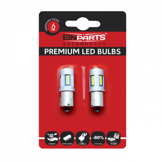 Bec LED P21W (15 x SMD 3030) 6000k 12/24V