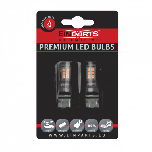 Bec LED W21/5W (21 x SMD 2835) roșu canbus