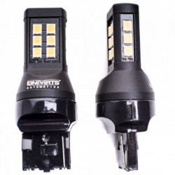 W21W 7440 portocaliu 21 SMD 2835 canbus - 2 bucati