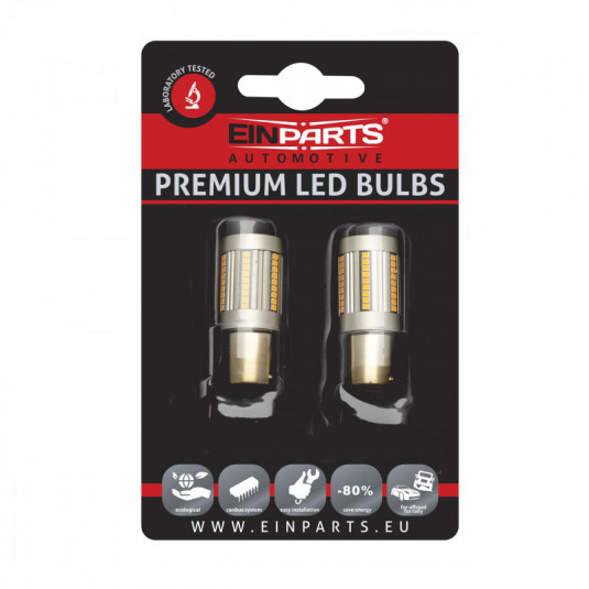Bec LED Py21W (66 x SMD 2016) portocaliu canbus