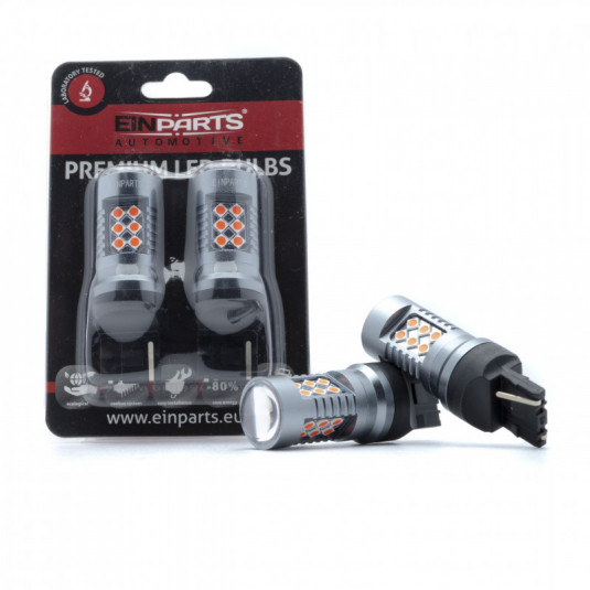 Bec LED W21W 24 SMD 3030 roșu canbus