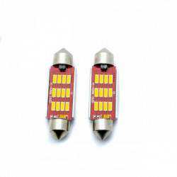 Bec LED C10W 42mm 12 SMD 4014 5000k canbus