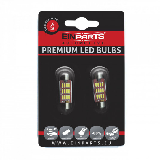 Bec LED C10W (12 x SMD 4014) 39 mm 6000k canbus