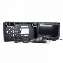 Cameră de marșarier în cadru de plăcuță cu 2 ecrane și monitor 7 inchi (wireless)